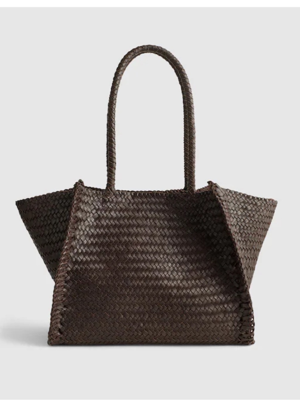 Madewell The Lexington Tote Woven Dark Brown Tote Bag coffee bean large - Picture 3 of 13